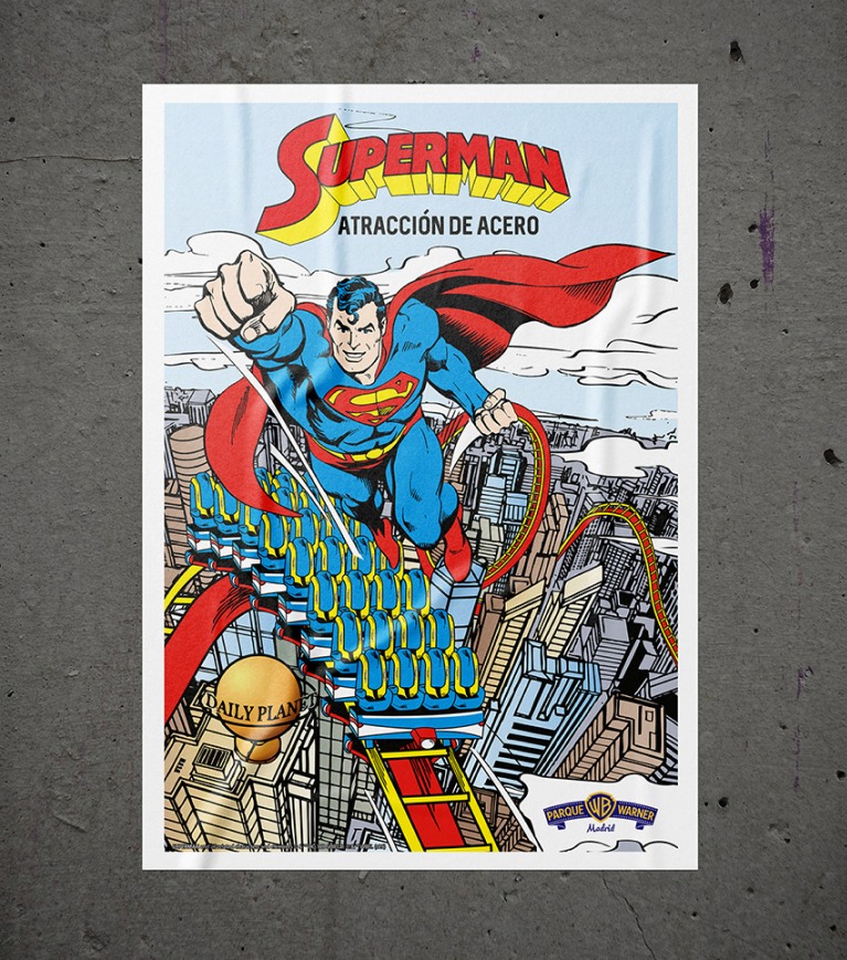 Ilustración de merchandising para Parque Warner Madrid